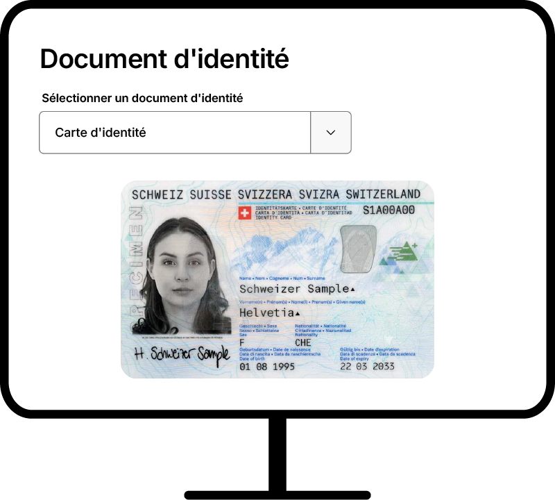 Bureau avec document d'identité